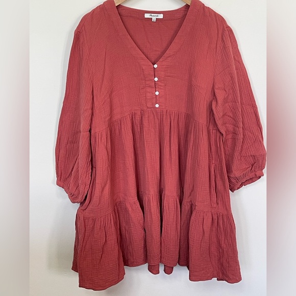 Madewell Dresses & Skirts - Madewell Lightspun Colette Mini Dress 100% Cotton with Pockets Easy Fit Size 10